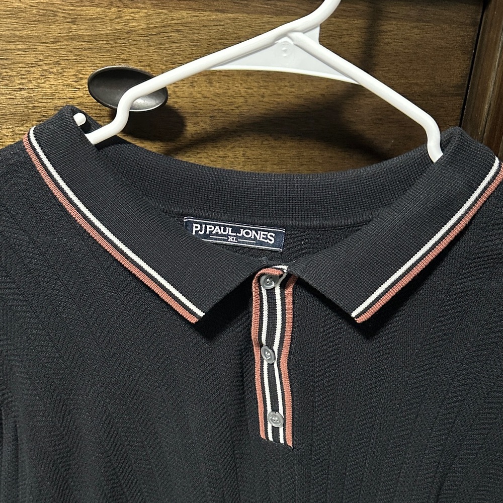PJ Paul Jones Black Polo Shirt for Men